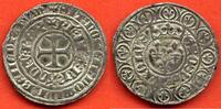 Französische Königliche Münzen 1 SOUS CHARLES VI 1380-1422 GROS AUX LIS SOUS UNE COURONNE A/ KL,DI,G,FRACORU, REX CROIX LEG EXTERIEURE SIT,NOMEN,DOMINI,BENEDICTUM R/ -