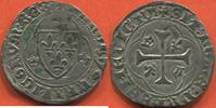 Französische Königliche Münzen BLANC CHARLES VII 1422-1461 A LA COURONNE, 1er ÉMISSION (28 JANVIER 1436) POINT 6e ET TOURS EN FIN DE LÉGENDE ATELIER TOURS A/ KAROL -