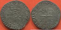 Französische Königliche Münzen CHARLES VIII 1483-1498 KAROLUS POINT 15e ATELIER ROUEN (11 NOVEMBRE 1488) A/ KAROLVS FRANCO 2P REX, GRAND K ONCIAL COURONNÉ, ACC -