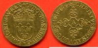 Französische Königliche Münzen 1715 ECU LOUIS XIV 1643- D'OR FRAPPE AU MARTEAU 1644 A ATELIER PARIS POIDS 3.37g ET 23mm INFIME COUP A 11h / N° CATALOGUE : GAD232 -