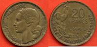 Moderne Französische Münzen 20 FRANCS GEORGES GUIRAUD ANNEE 1950 B QUEUE A 3 FAUCILLES METAL BRONZE-ALU * / N° CATALOGUE : G864 -