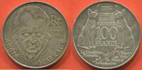Moderne Französische Münzen 100 FRANCS EN ARGENT TYPE ANDRÉ MALRAUX DATE 1997 SEULEMENT 496913 EXEMPLAIRES FRAPPE ÉTAT TTB+ JOLIE MONNAIE AVEC INFIMES PETITS CHOCS SU -