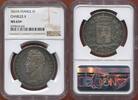 Französische Dezimalmünzen 5 FRANCS EN ARGENT CHARLES X 1er TYPE 1824 A ATELIER PARIS POIDS 25g ÉTAT SPLENDIDE A FLEUR DE COIN MONNAIE VENDU SOUS COQUE NGC MS 63+ N -
