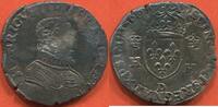 TESTON 1560 Französische Königliche Münzen HENRI II 1547-1559   A LA TÊTE NUE, 1e TYPE, BUSTE A, ANNÉE 1560 ATELIER D LYON, VARIÉTÉ AVEC UN PETIT...