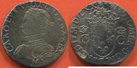 Französische Königliche Münzen TESTON CHARLES IX 1560-1574 2e TYPE, TYPE OFFICIEL AUX 2 C COURONNÉES A/ CAROLVS VIIII D G FRA REX BUSTE A GAUCHE DU ROI, LAURE ET C -