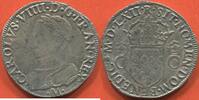 Französische Königliche Münzen TESTON CHARLES IX 1560-1574 2e TYPE, TYPE OFFICIEL AUX 2 C COURONNÉS ANNÉE MDLXII (1562) ATELIER M TOULOUSE A/ CAROLVS VIIII D G FRANC -
