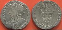 Französische Königliche Münzen TESTON CHARLES IX 1560-1574 10e TYPE AU BUSTE BARBU A/ KAROLVS IX DG FRANC REX A M, BUSTE A GAUCHE DU ROI, BARBU, LAURÉ ET CUIRASSÉ D -