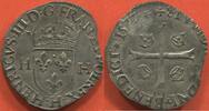 Französische Königliche Münzen DOUZAIN HENRI III 1574-1589 AUX 2 H, 1er TYPE AVEC REVERS AUX QUATRE COURONNELLES MÉTAL BILLON ANNÉE 1577 ATELIER H LA ROCHELLE RARETÉ -