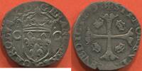 Französische Königliche Münzen CHARLES X 1589-1590DOUZAIN 1er TYPE, AVEC REVERS AUX QUATRE COURONNELLES ANNÉE PAS LISIBLE 159? ATELIER X AMIENS. POIDS 2.26g ET -