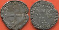 Französische Königliche Münzen QUART D’ÉCU CHARLES X 1589-1590 CROIX AUX BRAS FLEURDELISÉE DE FACE, ANNÉE 1591 T ATELIER NANTES MÉTAL ARGENT POIDS 9.63g ETAT TB / N° CA -