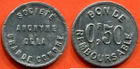Ausländische Münzen 0.50 FRANC COMORES MONNAIE DE NECESSITE SOCIETE ANONYME DE LA GRANDE COMORE ND 1915 EN ALUMINIUM POIDS 0.88g / N° CATALOGUE : LECOMPTE23 -