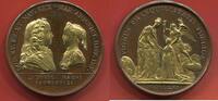 Médailles BRONZE LOUIS XV 1715-1774 MÉDAILLE D’ÉPOQUE EN DORE PROJET DE MARIAGE AVEC MARIE-ANNE VICTOIRE INFANTE D'ESPAGNE PAR JEAN BLANC ET JE -