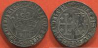 Französische Königliche Münzen GROS PROVENCE LOUIS II D'ANJOU OU SOL CORONAT EN ARGENT A/ LVDOV:IHR:ET:SICIL REX R/ COHES:PVICE:ET:FORCAL POIDS 2.26g DIAMÈTRE 25m -