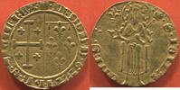 Französische Königliche Münzen FLORIN COMTÉ DE PROVENCE LOUIS III 1417-1434 SECONDE DYNASTIE ANGEVINE D'OR DE 12 GROS FRAPPE A TARASCON, IL SE DISTINGUE DE LA MONNA -