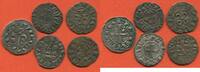 Lots DENIER LOT DE 6 MONNAIE FÉODALES DONT UN DE MELGUEIL DE VIENNE DE VALENCE, OBOLE COMTE DE TOULOUSE, DUCHÉ D'ATHENE GUY II DE LA ROC -