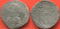 Französische Königliche Münzen TESTON CHARLES IX 1560-1574 3e TYPE, A L’ÉCU NON ACCOSTÉ ANNÉE MDLXVII (1567) ATELIER D LYON A/ CAROLVS VIIII D G FRANCOR REX .M. R/ S -