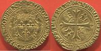 Französische Königliche Münzen 1514 ÉCU D'OR AU LOUIS XII 1498- PORC-ÉPIC AVEC NEF ATELIER BORDEAUX POIDS 3.45g RARETÉ R2 ETAT QUASI SUPERBE / N° CATALOGUE : GAD169 -