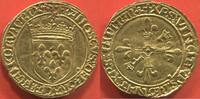 Französische Königliche Münzen 1547 ÉCU D'OR AU FRANCOIS I 1515- SOLEIL 2e TYPE POINT 12e ET TRÈFLE ATELIER LYON POIDS 3.38g ETAT TTB MONNAIE LÉGÈREMENT NETTOYÉ ET AVEC UNE TR -