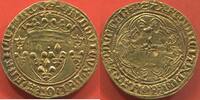 Französische Königliche Münzen LOUIS XI 1461-1483 ÉCU D'OR A LA COURONNE 2e ÉMISSION POINT 9e ATELIER LA ROCHELLE (1474) A/ LVDOVICVS DEI GRA FRANCOR REX R/ XP -