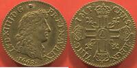 Französische Königliche Münzen DEMI LOUIS D'OR LOUIS XIV 1643-1715 AU BUSTE JUVÉNILE ANNÉE 1668 A ATELIER PARIS RARETÉ R3 POIDS 3.39g ETAT QUASI SUPERBE TRÈS RARE MONNAIE AN -