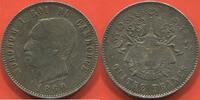 Ausländische Münzen CAMBODGE QUATRE FRANCS ARGENT FRAPPE FRUSTRE 15.05g DIAMETRE 34mm TRANCHE CANNELÉE ETAT TTB / N° CATALOGUE : LECOMPTE083 -
