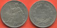 Ausländische Münzen 1 PIASTRE INDOCHINE DE COMMERCE EN ARGENT ANNÉE 1900 FRAPPÉE A PARIS POIDS 26.61g ETAT TTB MONNAIE NETTOYÉE / N° CATALOGUE : LECOMPTE28 -