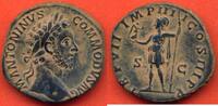 Antike Münzen SESTERCE COMMODE 180-193 A/ M ANTONINVS COMMODVS AVG SA TETE LAUREE A DROITE R/ TRP VII IMP IIII COS III PP SC ROME EN HABIT MILITAIRE, -
