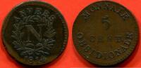 Französische Dezimalmünzen 5 CENTIMES SIEGE D'ANVERS 1814 SANS INITIALE PETIT MODULE POIDS 13.75g / N° CATALOGUE : G129a -