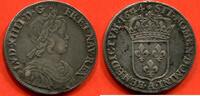 Französische Königliche Münzen ECU LOUIS XIV 1643-1715 DEMI ECU EN ARGENT A LA MECHE COURTE 1644 A ROSE ATELIER PARIS POIDS 13.39g / N° CATALOGUE : G168 -