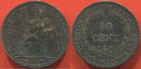 Ausländische Münzen 10 CENT COCHINCHINE EN ARGENT 1879 A ANCRE POIDS 2.71g ETAT TTB / N° CATALOGUE : LECOMPTE17 -