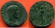 Antike Münzen SESTERCE MAXIMIN 1er 235-238 A/ MAXIMINVS PIVS AVG GERM SON BUSTE LAURE ET DRAPE A DROITE R/ FIDES MILITVM LA FIDELITE MILITAIRE DEBOUT -