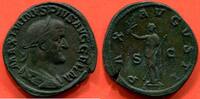 Antike Münzen SESTERCE MAXIMIN 1er 235-238 A/ MAXIMINVS PIVS AVG GERM SON BUSTE LAURE, DRAPE ET CUIRASSE A DROITE R/ PAX AVGVSTI SC LA PAIX DEBOUT A -