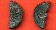 Antike Münzen 1/2 AS AUGUSTE ET AGRIPPA 63 AP JC DE NIMES A/ IMP DIVI R P P LEURS TETES LAUREES ET ADOSSEES R/ COL NEM CROCODILE ATTACHE A UN PALMI -