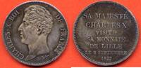 Französische Dezimalmünzen 5 FRANCS CHARLES X 1824-1830 ROI DE FRANCE MODULE DU COMMÉMORATIF VISITE A LA MONNAIE DE LILLE LE 8 SEPTEMBRE 1827 MÉTAL ARGENT ÉTAT SP -