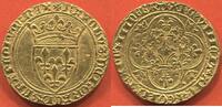 Französische Königliche Münzen CHARLES VI 1380-1422 ÉCU D'OR A LA COURONNE 4e ÉMISSION, POINTS 8eme ATELIER POITIERS, POIDS 3.92g ETAT TTB/SUP / N° CATALOGUE -