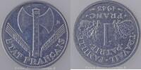 Monnaies fautées 1 Franc Etat Français 1943, Frappe médaille, Chort: EM331, TTB+ -