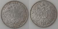 Germany 1 Mark Allemagne, Empire 1910 F, TTB+, KM#14. -