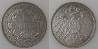 Germany 1 Mark Allemagne, Empire 1910 D, TTB+, KM#14. -