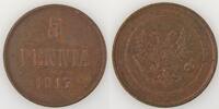 Finland 5 Pennia Finlande, Finland 1917, TTB+, KM#17 -