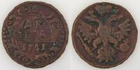 Russian Federation Russie, Russia, 1/2 Kopeck 1741, TB+, KM #188 -