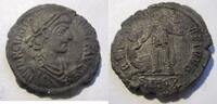 Rom Ae-Maiorina Ae-23 (Mittelbronze) von Gratianus aus Aquileia Rs. Kaiser mit knieender Figur -