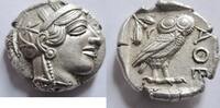 Griechenland Tetradrachme von Athen in Attika   Rs. Eule n. rechts stehend Tetradrachme nach 449 v.Chr. vorzüglich