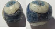 Europa Schmuckperle Islam: Schmuckperle aus blau-weißem polychromen Glas -