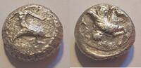Griechenland Nomos (Didrachme) 500-473 v. Chr. Seltene frühe Didrachme von Tarentum  Rs. Hippokamp n. rechts über Muschel about very fine