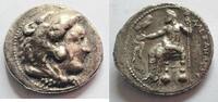 Griechenland 327-323 v. Chr. Tetradrachme von Alexander III. (dem Großen) Rs. Zeus n. l. thronend very fine