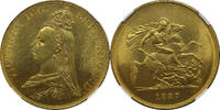 Great Britain Five Pounds 1887 Victoria MS 62 12,270.00 US$  +  40.00 US$ shipping