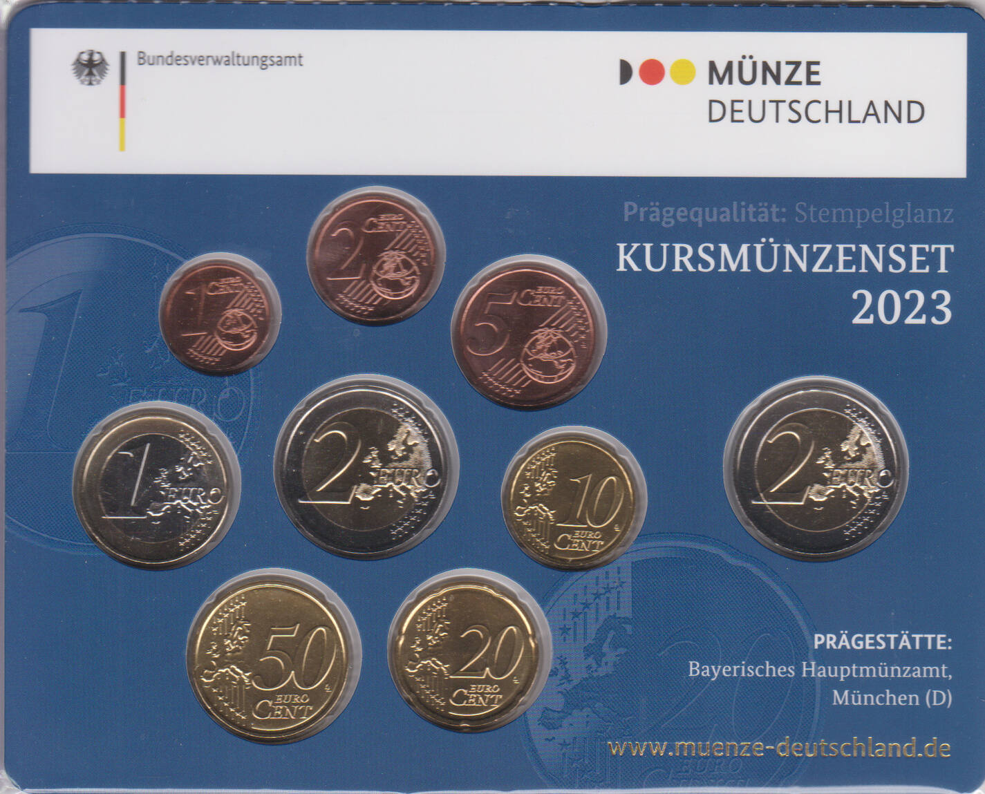 Deutschland 5 88 Euro 2023 D Course coin set UNC