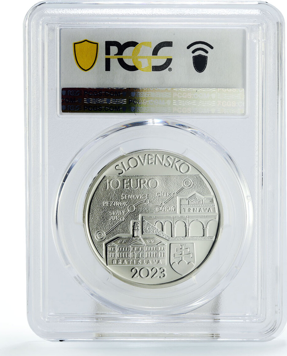 Slovakia 10 euro Steam Railway Bratislava Trnava Trains PR70 PCGS silver  coin 2023 Proof