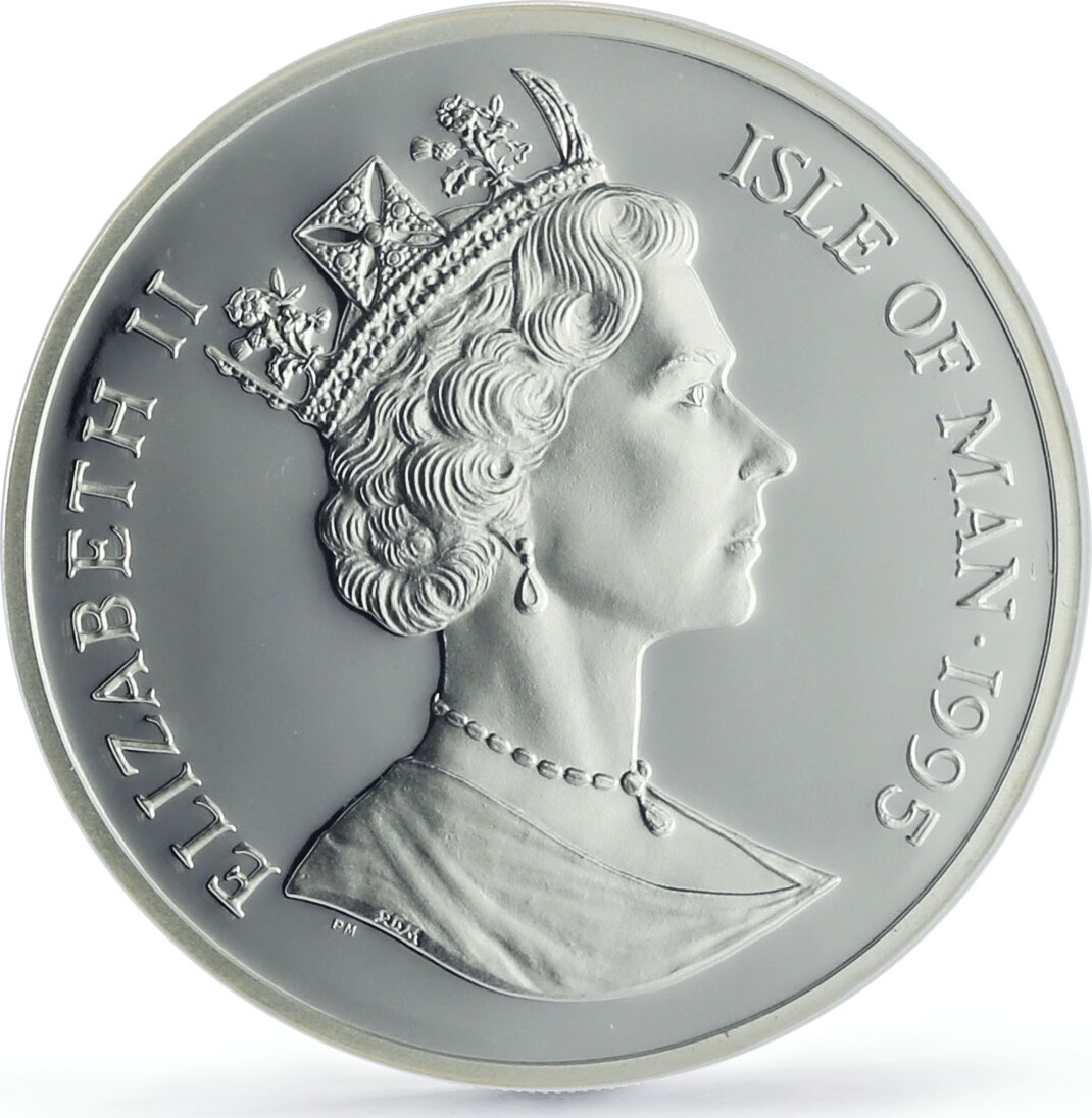 Isle of Man 5 angel Archangel Michael KM-1326 PF68 NGC silver coin