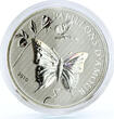 Cameroon 1000 francs Butterflies of Love Rose Flower hologram silver coin 2010 BU
